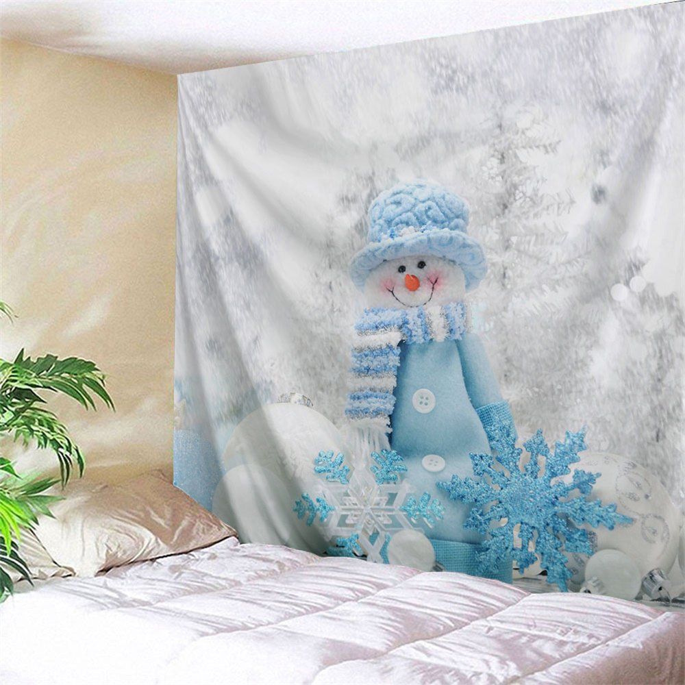 

Christmas Snowman Print Wall Tapestry, White