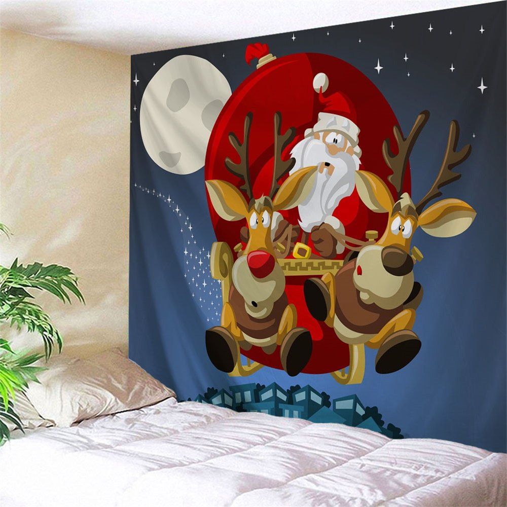 

Wall Art Christmas Sled Tapestry, Blue