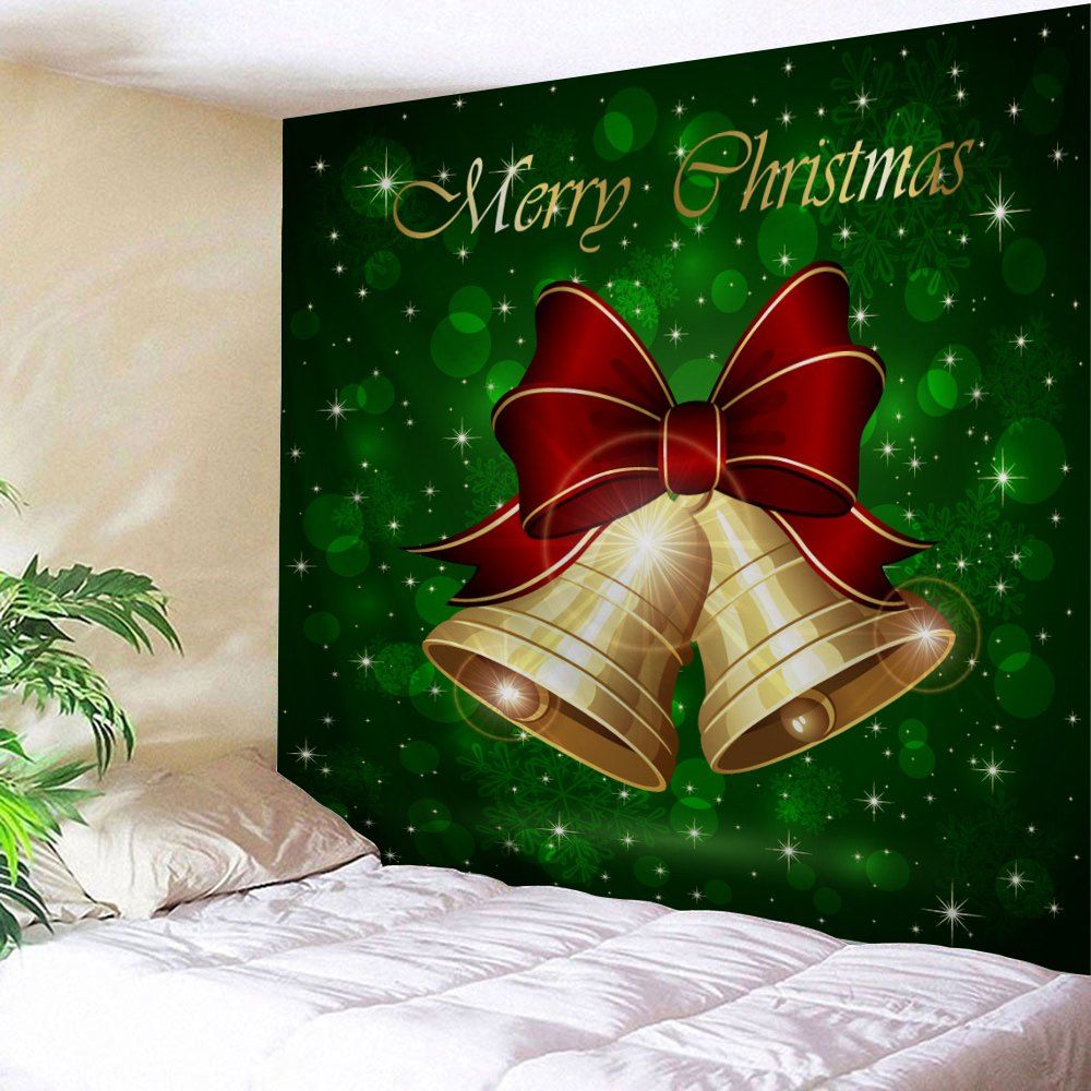 

Christmas Bells Print Tapestry Wall Hanging Art Decor, Green
