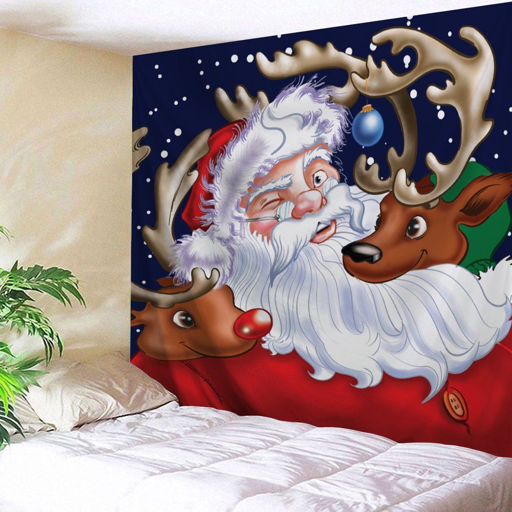 

Santa Claus Reindeer Pattern Christmas Tapestry, Colormix