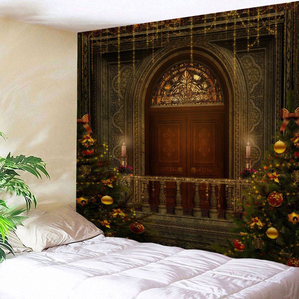 

Christmas Tree Decorative Door Wall Art Tapestry, Brown