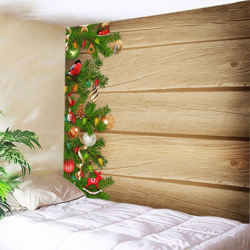 

Woodgrain Christmas Tree Print Tapestry Wall Hanging Art Decoration, Palomino