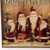Christmas Santa Pattern Door Decor Wooden Hanging Sign -  