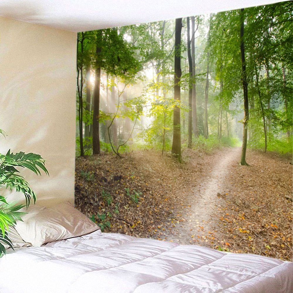 

Forest Track Print Tapestry Wall Hanging Art Decoration, Green