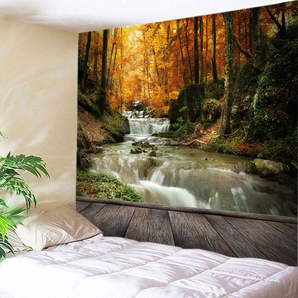 

Maple Forest Stream Print Tapestry Wall Hanging Art Decoration, Yellow