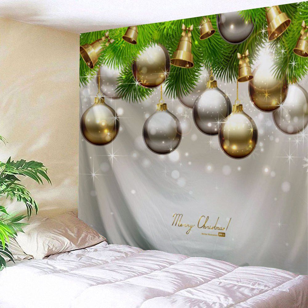 

Christmas Ornaments Bell Wall Decor Tapestry, Gray