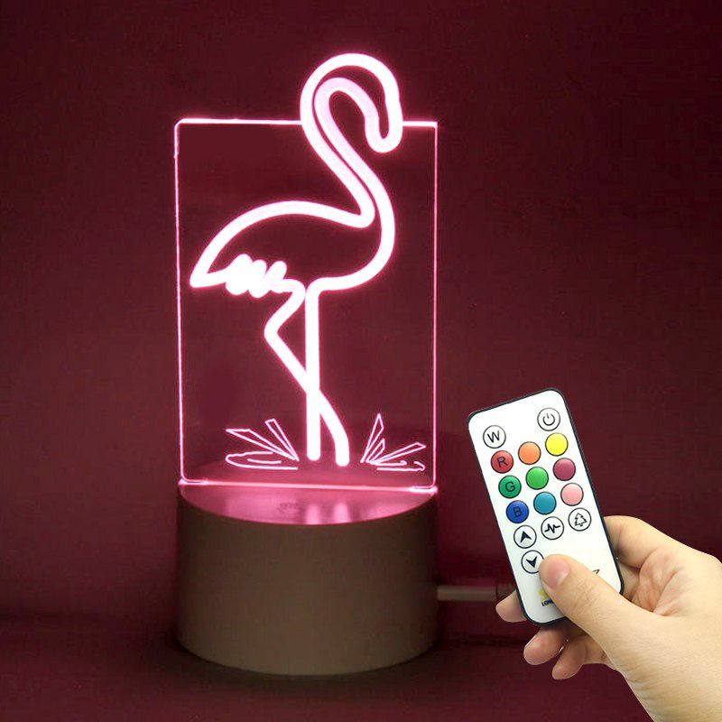 

Color Changing Flamingo Shape Remote Control Night Light, Transparent