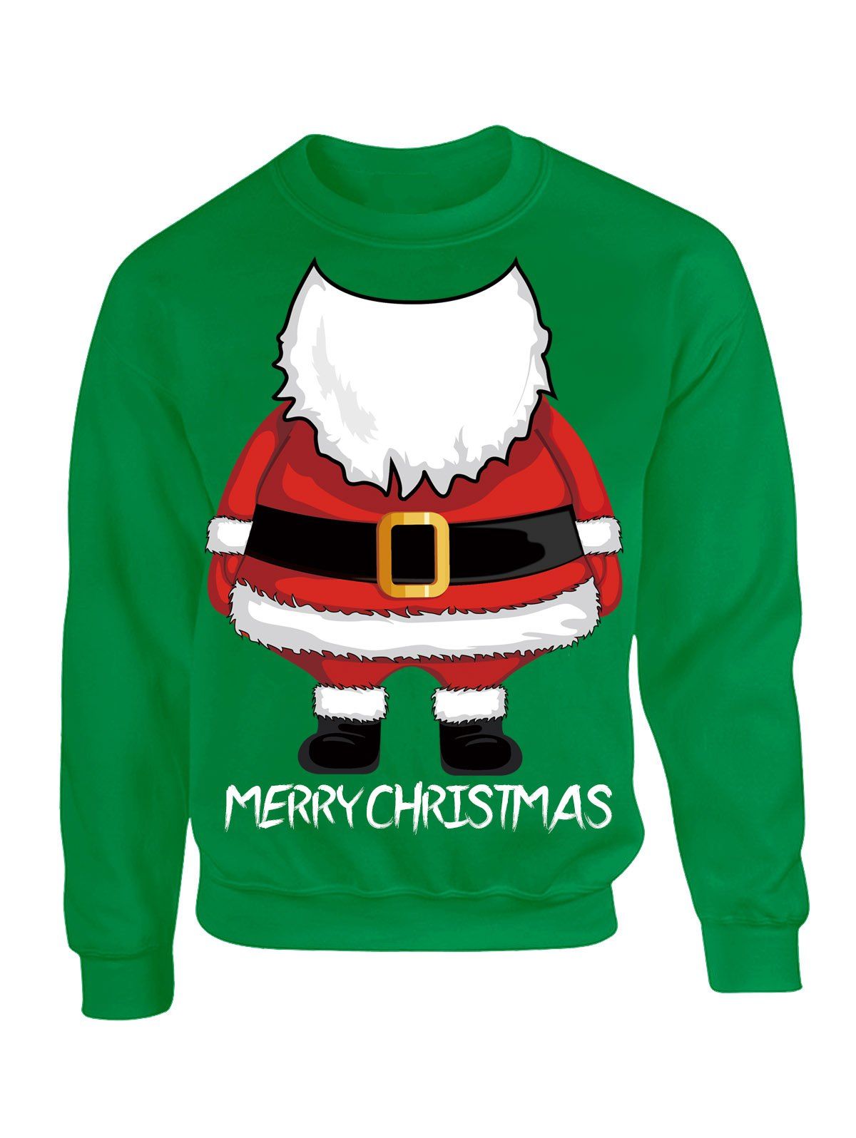

Santa Claus Print Christmas Drop Shoulder Sweatshirt, Green