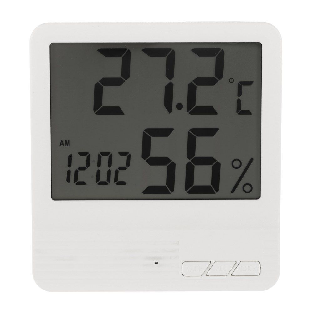 

Indoor LCD Electronic Digital Thermometer Hygrometer Clock, White