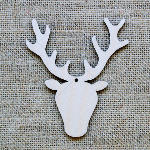 10 Pcs Christmas Tree Decorations Wooden Deer Head