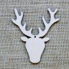 10 Pcs Christmas Tree Decorations Wooden Deer Head -  
