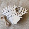 10 Pcs Christmas Tree Decorations Wooden Deer Head -  