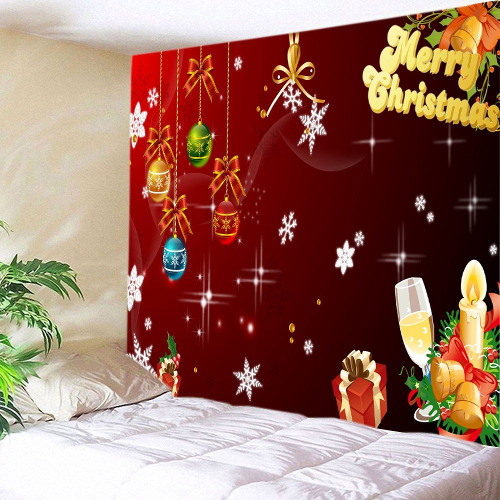 

Christmas Baubles Letters Print Tapestry Wall Hanging Art Decoration, Colormix
