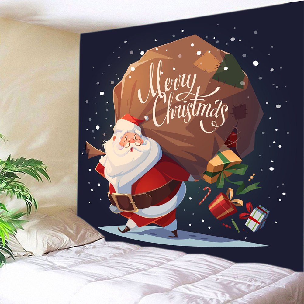

Merry Christmas Santa Gifts Print Tapestry Wall Hanging Decoration, Colormix