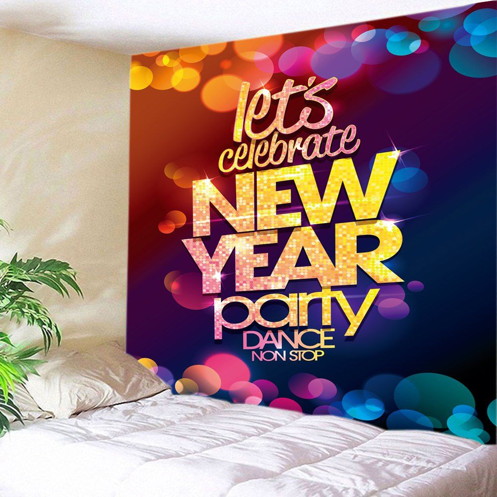 

New Year Party Print Tapestry Wall Hanging Art Decoration, Colormix