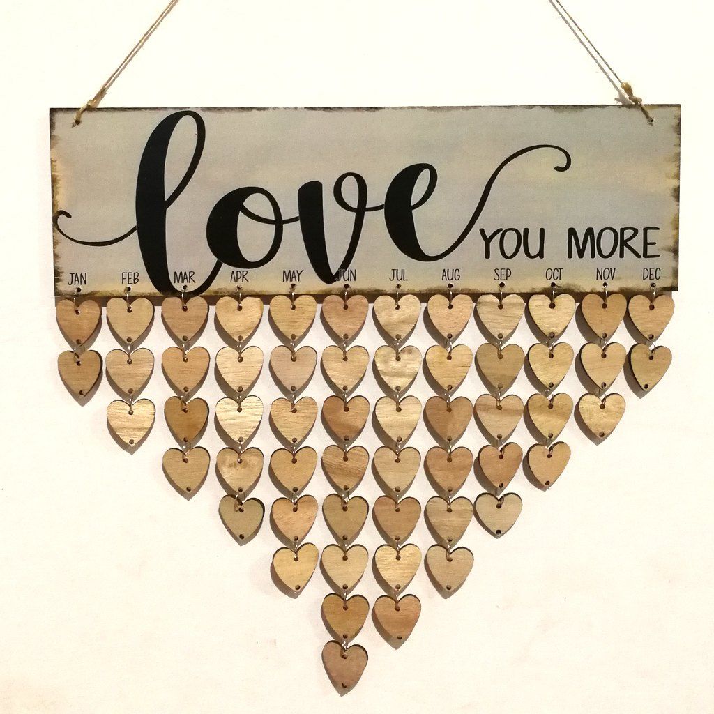 

DIY Wooden Love Heart Birthday Calendar Board