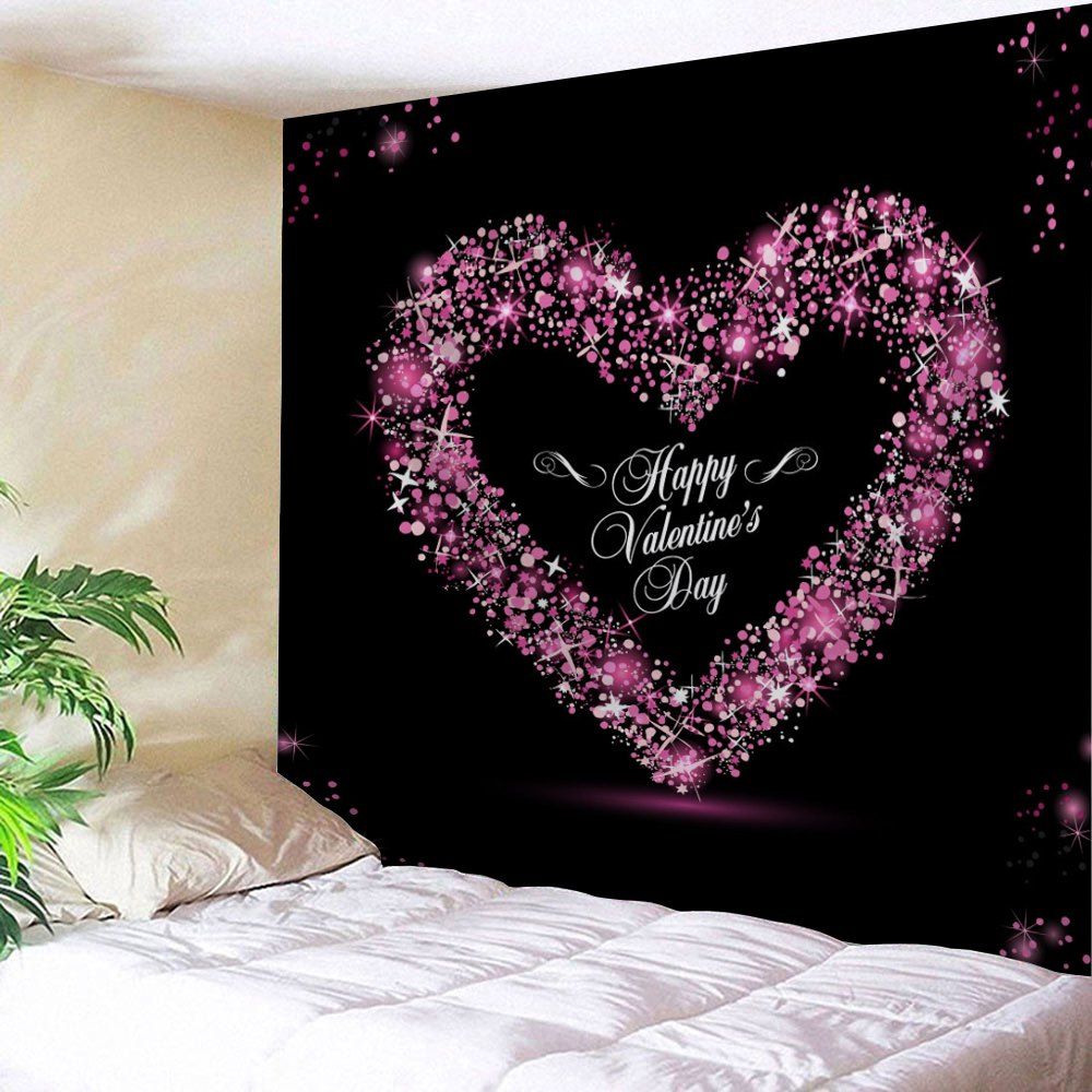 

Valentine's Day Heart Print Tapestry Wall Hanging Art, Colormix