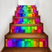Colorful Uneven Brick Pattern Decorative Stair Stickers -  