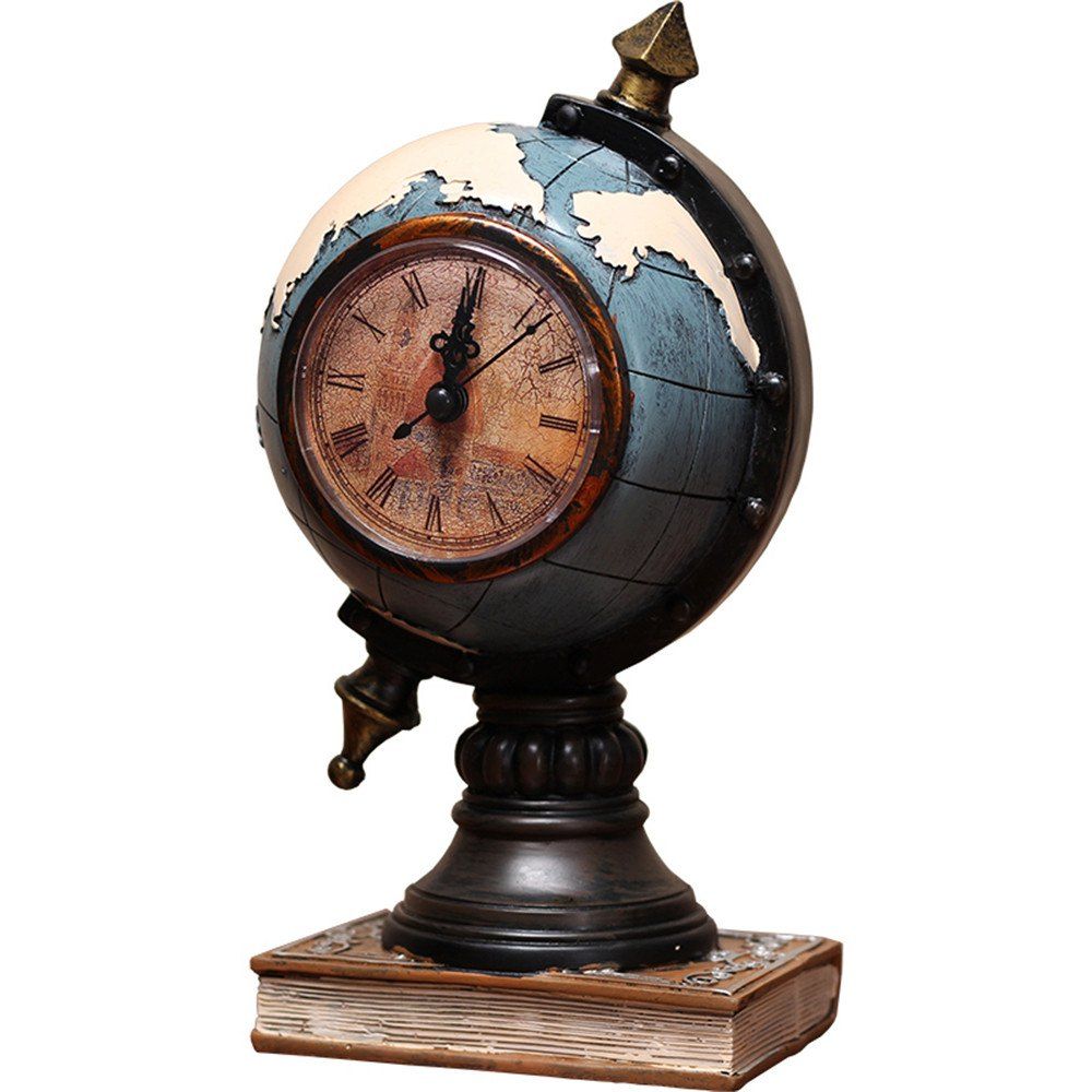 

Retro Globe Shaped Craft Clock Desk Ornament, Blue ivy
