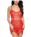 

Women Sexy See-Through Rringe Babydoll Lingeries Sleepdress, Red