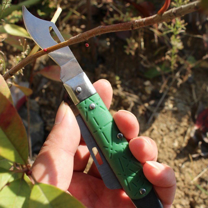 

Folding Plant Grafting Tool Bud Connection Multi-function Knife, Green