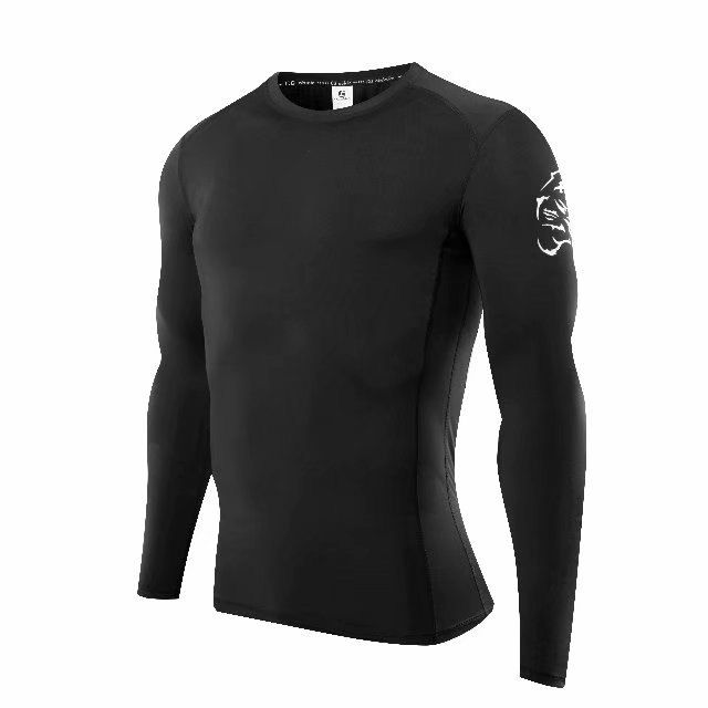 

Compression T-Shirt Men Tight Jersey Fitness Sport Suit Gym Blouse Running Shirt Black Bodybuilding Sportswear Lshen503