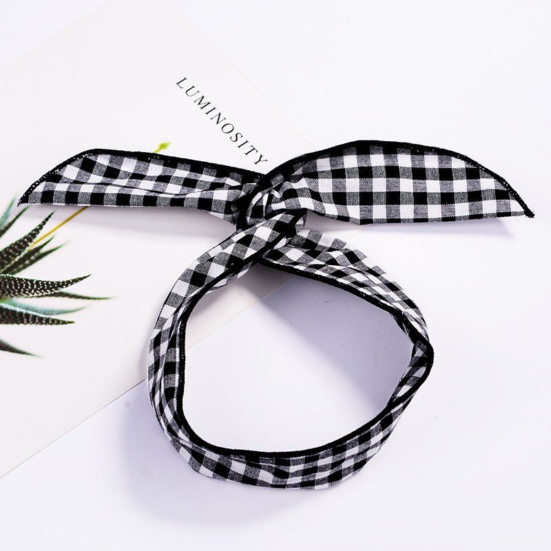 

Fashion Plaid Knot Headband Turban Elastic Hairband Head Wrap Hair Accessories for Women Girls Striped Headwear Accessories, #004