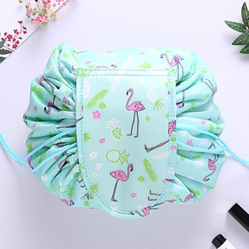 

Lazy Drawstring Round Cosmetic Storage Bag, Green