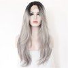 Orgshine 26inch Middle Part Long Body Wave Black Grey Ombre Wig Synthetic Hair  Wigs -HG203 -  