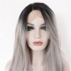 Orgshine 26inch Middle Part Long Body Wave Black Grey Ombre Wig Synthetic Hair  Wigs -HG203 -  