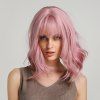 Short Pink Wavy Synthetic Wig with Bang Purple Wave Wig Cosplay Wig 6-LY210 -  