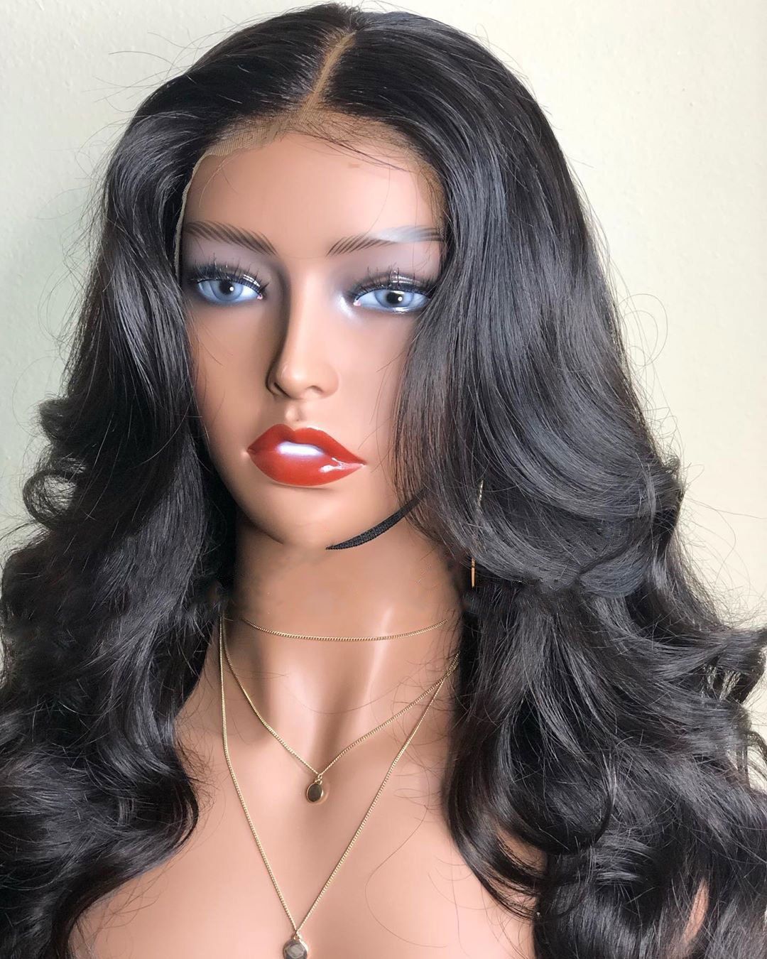 

Orgshine Loose Wave Synthetic Lace Front Wigs -Middle Part 24 inch Natural Black