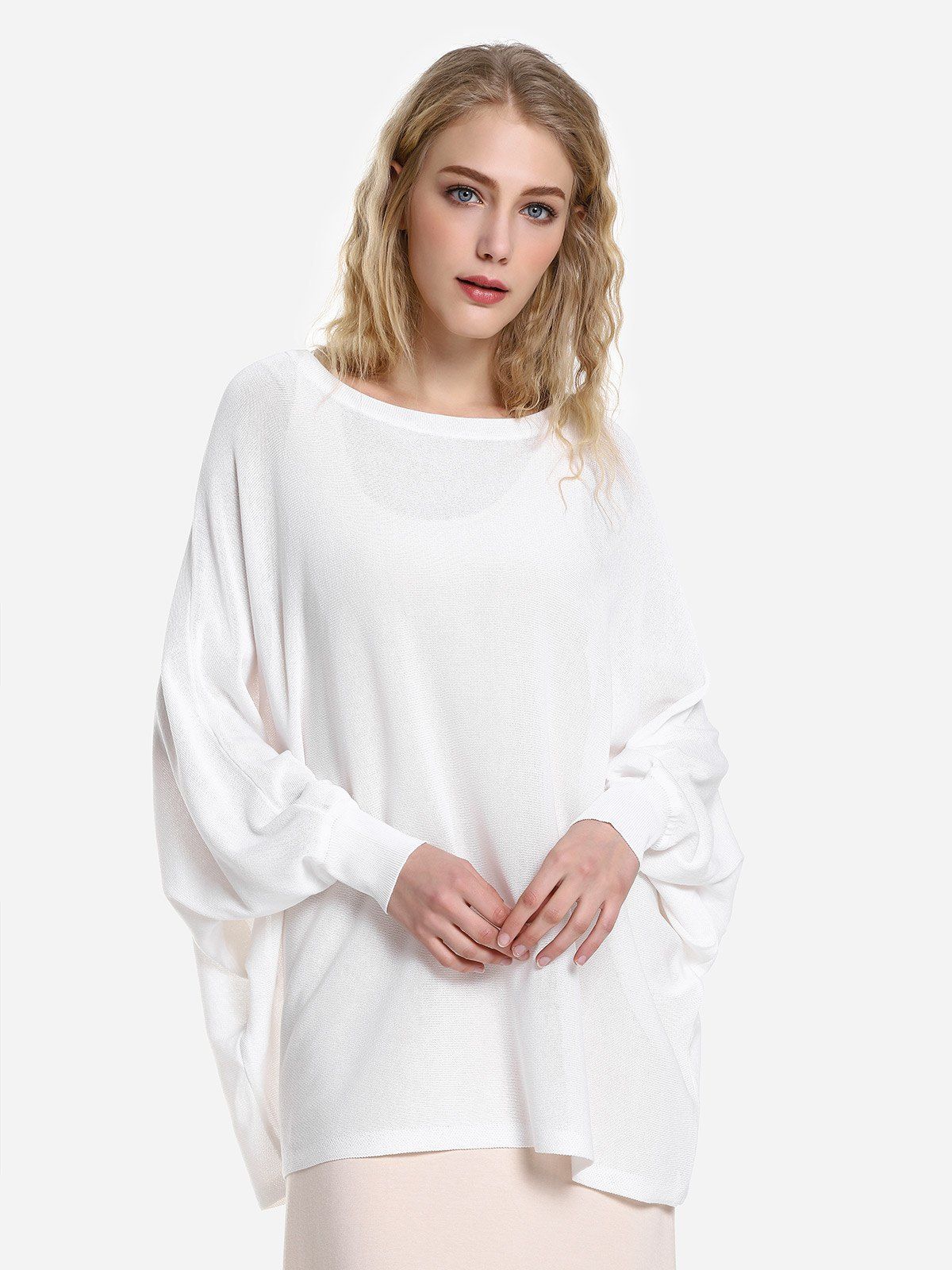 

ZAN.STYLE Long Sleeve Round Neck Top, White