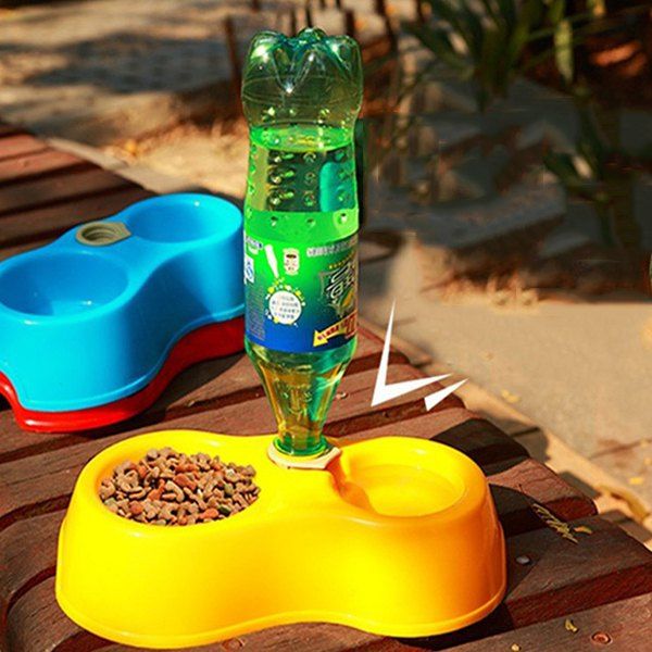 Bol Pour Animaux Domestiques Double Bouteille D'eau Bol Pour Chien Chien En Plastique Double Bol Bol Pour Animaux Domestiques Double Bouteille D'eau Bol Pour Chien Chien En Plastique Double Bol