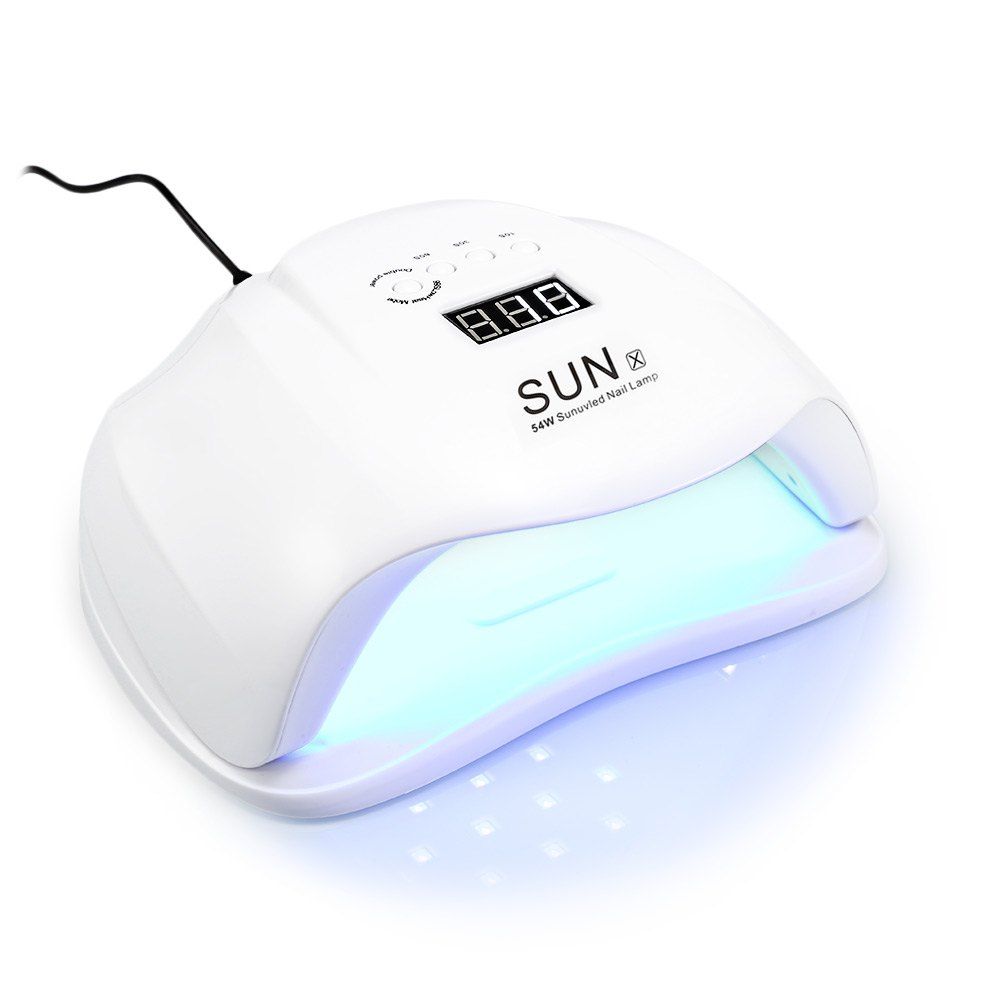 

SUN X 48/54W Nail Dryer UV LED Nail Lamp LCD Display 36 LEDs Dryer Lamp for Curing Gel Polish Auto Sensing Nail Manicure Tool, White