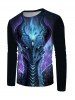 Beast Totem Galaxy Print Long Sleeve Caausl T-shirt -  