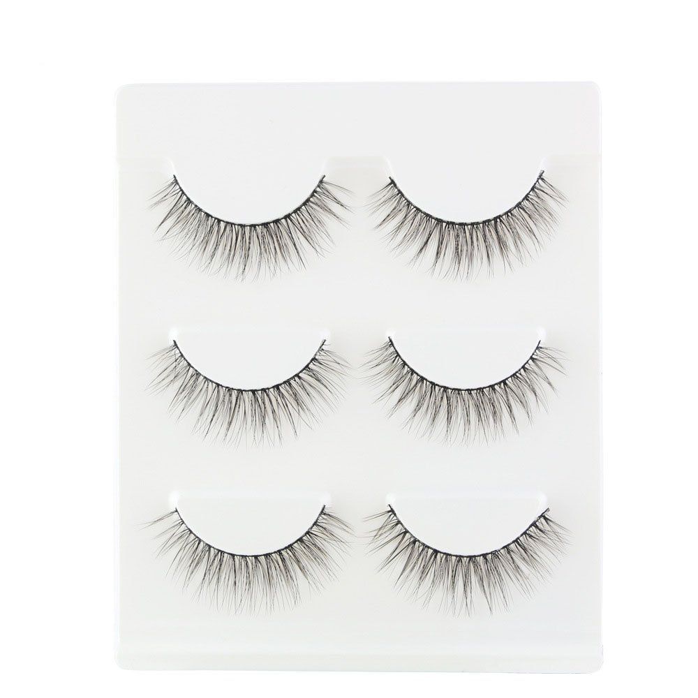 

3Pair/Set 3D False Eyelashes Handmade Black Thick Natural Long Fake Eye Lashes Extension Beauty Make Up Tool