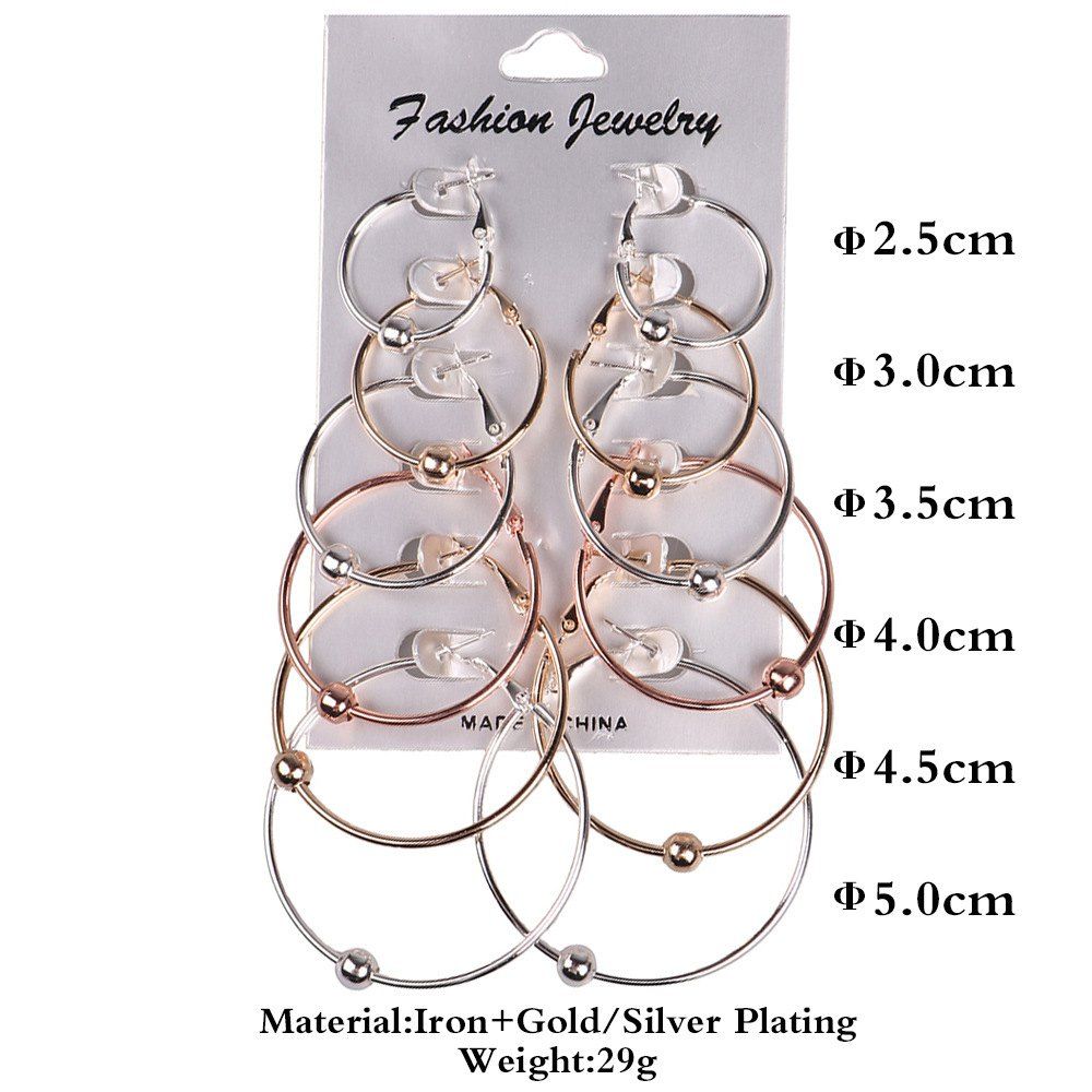 

Fashion Women Hoop Earrings Set Party Jewerly Set Jewerly Gift Big Hoop Earrings 14k Gold Earrings Women Girls Wedding Party Jewelery, #006;gold;siliver
