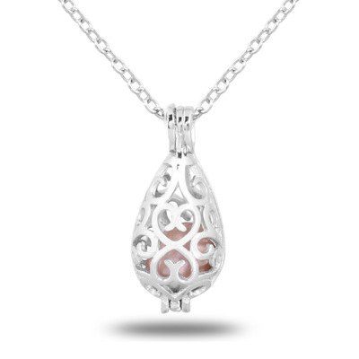 

Women Stainless Steel Cube Pearl Necklace Charm Womens Beauty Jewelry Durable Necklace Gift, #002;siliver