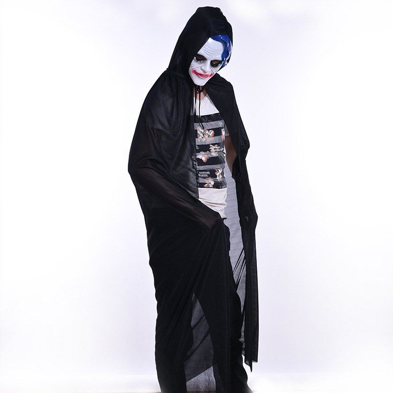 

2018 New Fashion Black Lined Hooded Vampire Cape Halloween Party Cloak