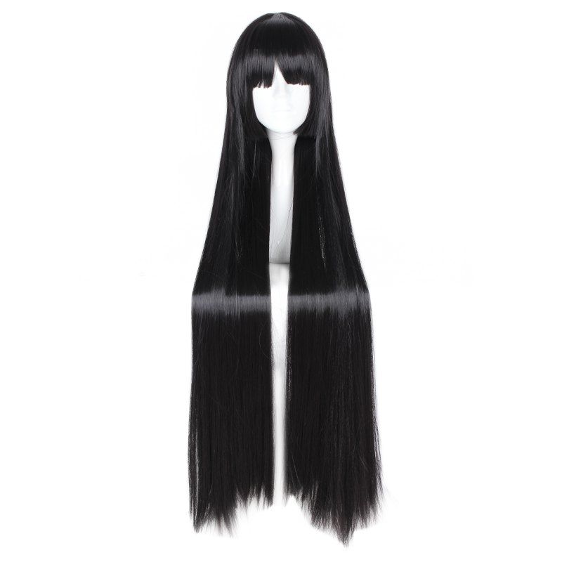 

Full Bang Straight Ultralong Cosplay Wig, Black