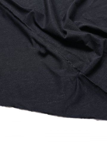 

Women Casual Long Sleeve Solid Irregular Hem Open Front Cardigan, Black