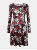 Women's Round Neck Long Sleeves Halloween Printing A-line Dress -  