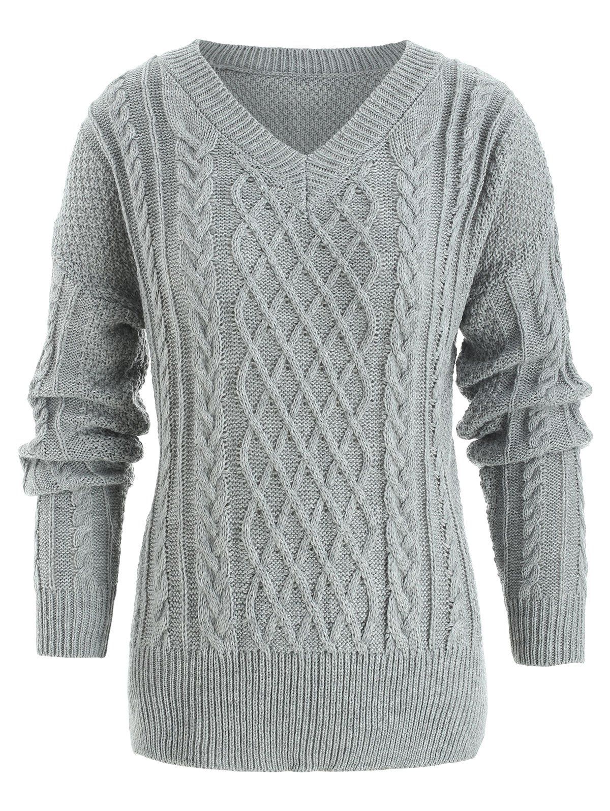 fluffy cable sweater