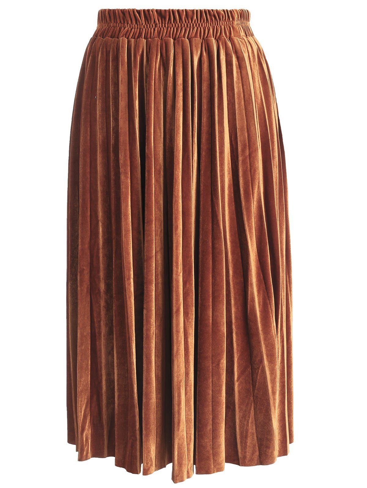 Buy Womens Velvet Sunray Pleats A Line Elegant Skirt  