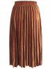 Womens Velvet Sunray Pleats A Line Elegant Skirt -  