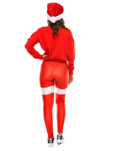 

Womens Chic Ugly Santa Christmas Leggings Funny Costume Tights, Red;green