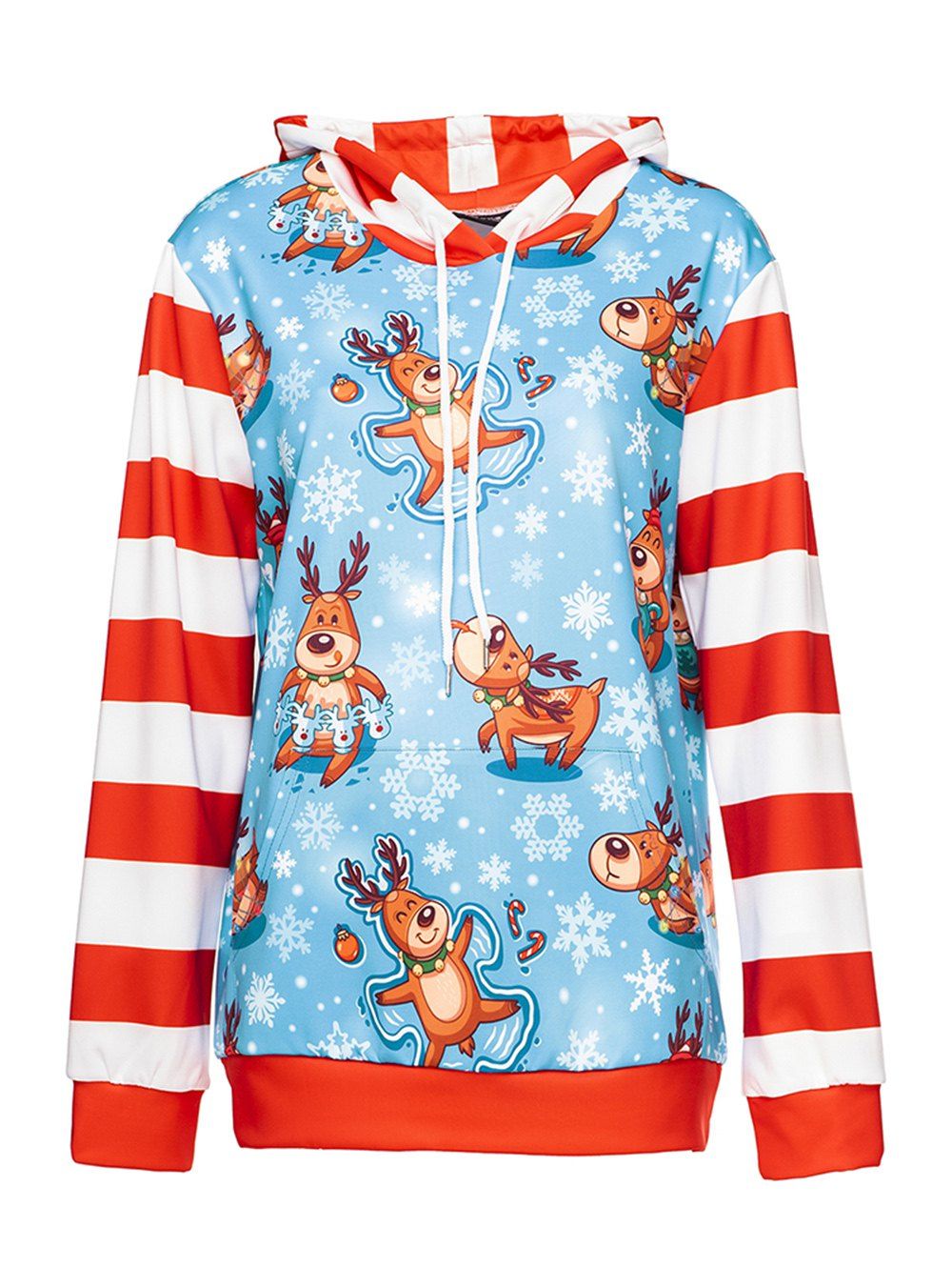 

Women Men Christmas 3D Xmas Tree Elk Hoodie Print Sweater Sweatshirt Coats Hedging, Blue