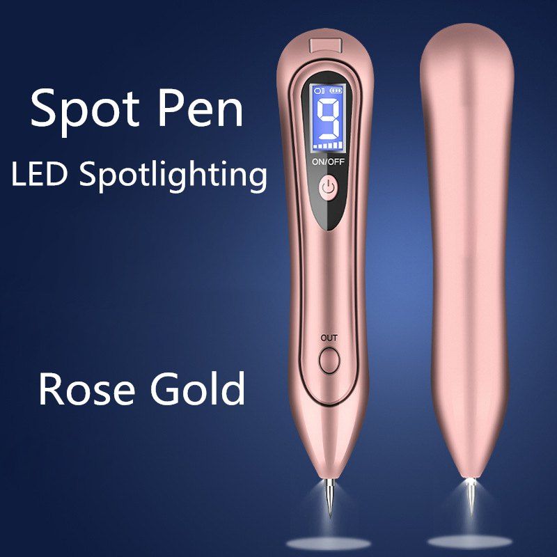 

Portable Electric Laser Freckle Dot Mole Dark Spot Pen Tattoo Removal Pen Beauty Instrument Skin Care Machine LED Light NEW, Rose gold