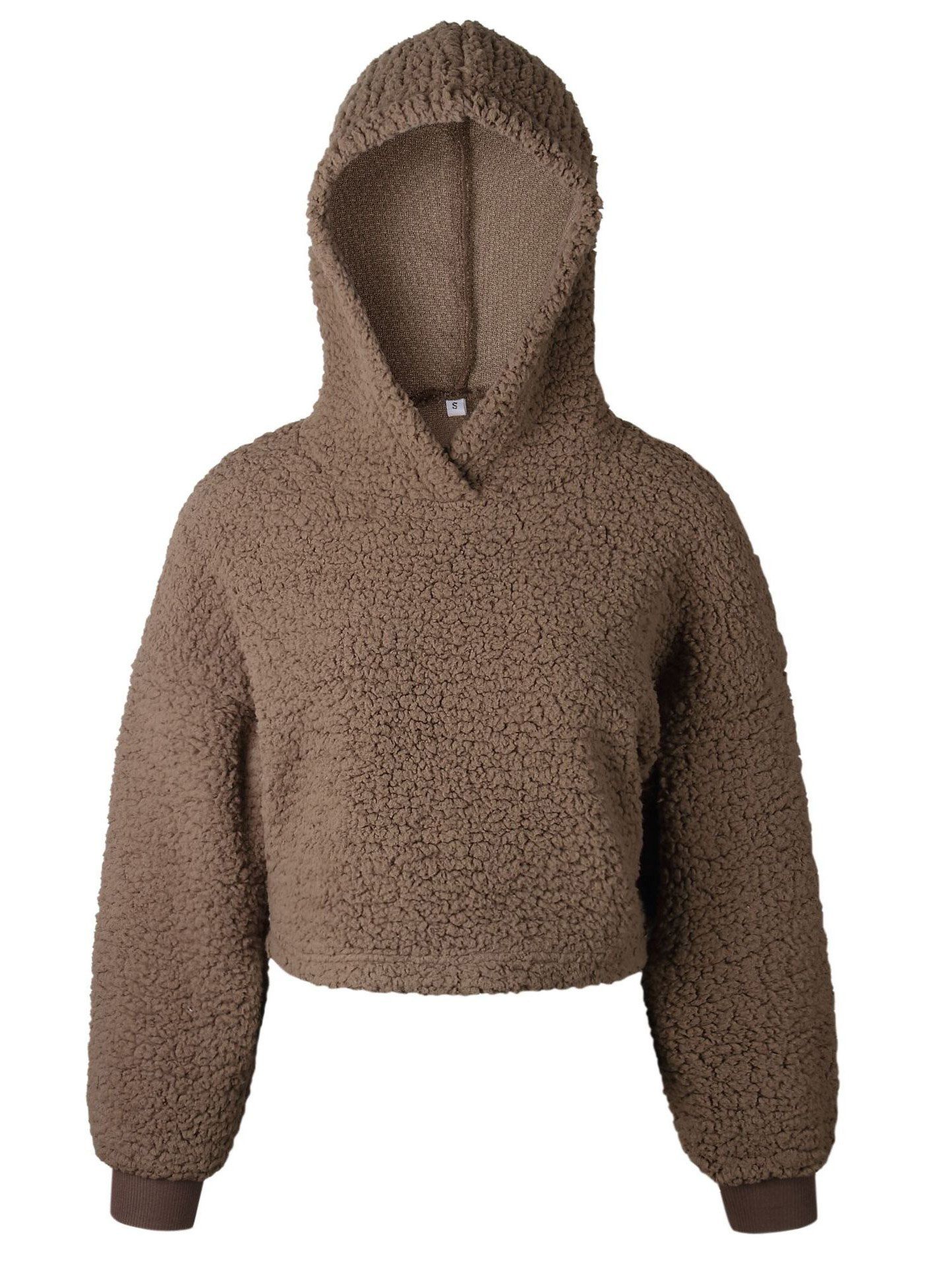 

Crop tops Hooded hoodies plush tops, Coffee